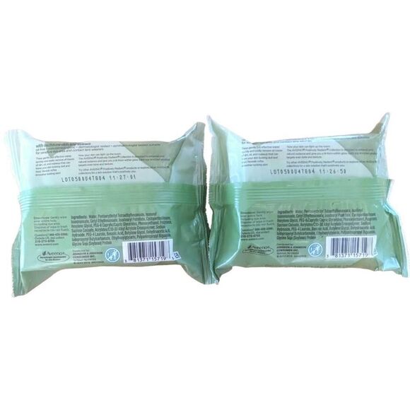 Aveeno Positively Radiant Makeup Removing Wipes 25 wipes Lot of 2 - Picture 2 of 5